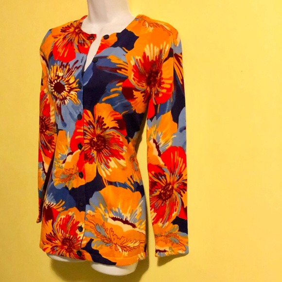 Isaac Mizrahi Sweaters - Isaac Mizrahi Live! Floral Cardigan Sweater xs
